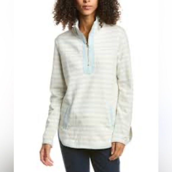 Duffield Lane Tops - Duffield Lane Tory Tunic Women's Light Blue and White Striped sweatshirt